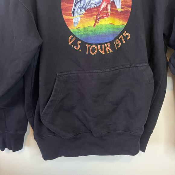Led Zeppelin Size Men's Large Black Hoodie Pullover 1975 Rock - Picture 4 of 5